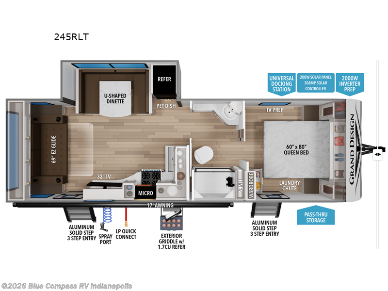 2027 Grand Design Transcend 245RLT - New Travel Trailer For Sale by Blue Compass RV Indianapolis in Indianapolis, Indiana features Slideout