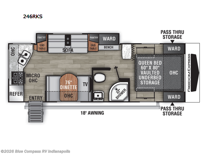 2022 Coachmen Freedom Express 246RKS - Used Travel Trailer For Sale by Blue Compass RV Indianapolis in Indianapolis, Indiana features Slideout