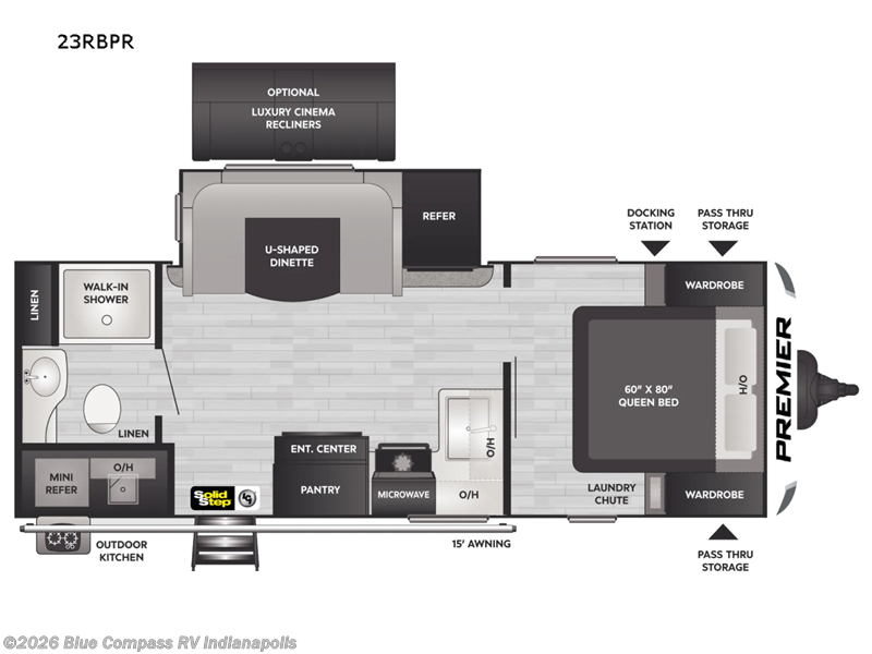 2022 Keystone Premier Ultra Lite 23RBPR - Used Travel Trailer For Sale by Blue Compass RV Indianapolis in Indianapolis, Indiana features Slideout