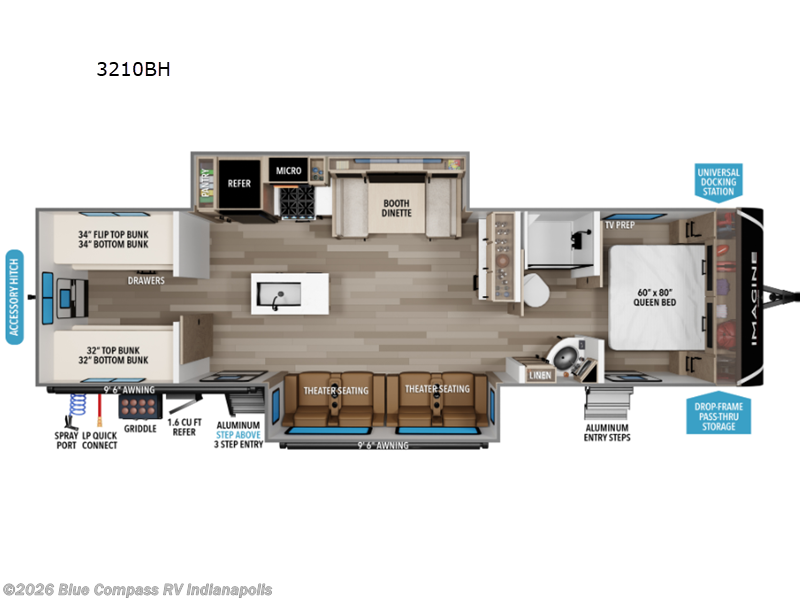 2026 Grand Design Imagine 3210BH - Used Travel Trailer For Sale by Blue Compass RV Indianapolis in Indianapolis, Indiana features Slideout