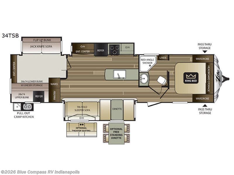2017 Keystone Cougar X-lite 34TSB - Used Travel Trailer For Sale by Blue Compass RV Indianapolis in Indianapolis, Indiana features Slideout