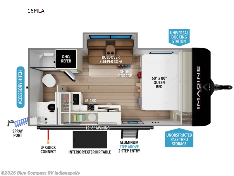 2027 Grand Design Imagine AIM 16MLA - New Travel Trailer For Sale by Blue Compass RV Indianapolis in Indianapolis, Indiana features Slideout