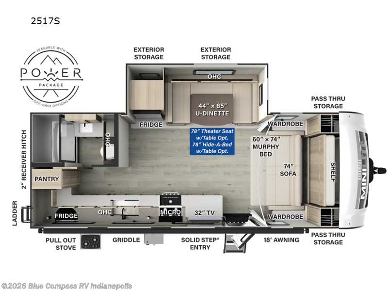 2025 Forest River Rockwood Mini Lite 2517S - Used Travel Trailer For Sale by Blue Compass RV Indianapolis in Indianapolis, Indiana features Slideout