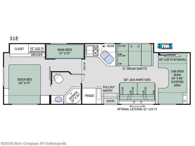 2018 Thor Motor Coach Chateau 31E Bunkhouse - Used Class C For Sale by Blue Compass RV Indianapolis in Indianapolis, Indiana features Slideout