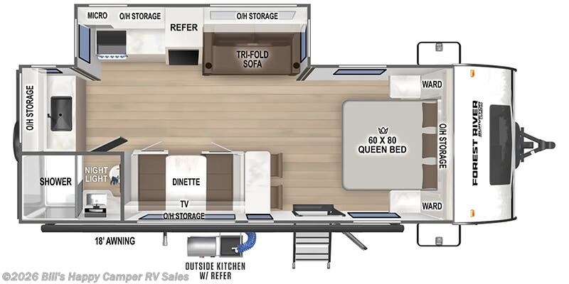Floorplan of 2026 Forest River Surveyor Legend 204MKLE
