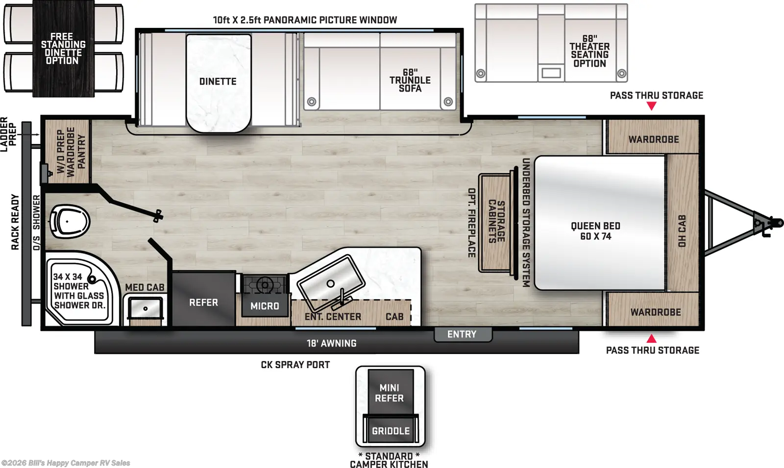 2026 Coachmen Catalina Legacy Edition 243RBS - New Travel Trailer For Sale by Bill's Happy Camper RV Sales in Mill Hall, Pennsylvania features Spare Tire Kit, Solid Surface Countertops, Refrigerator (12V), Oven, LP Detector