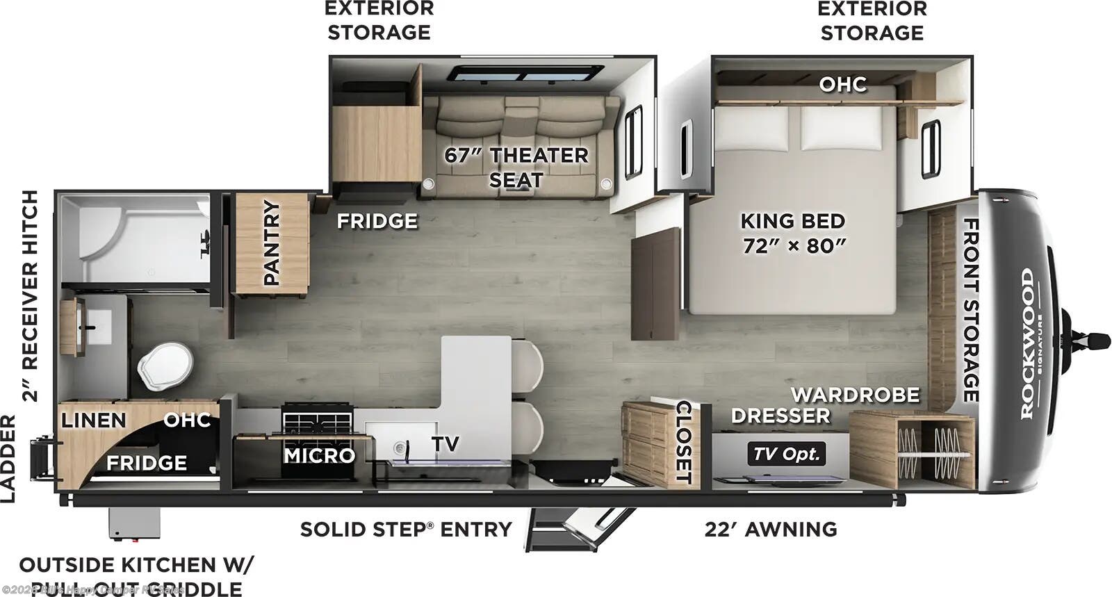 Floorplan of 2026 Forest River Rockwood Signature 8265KBS