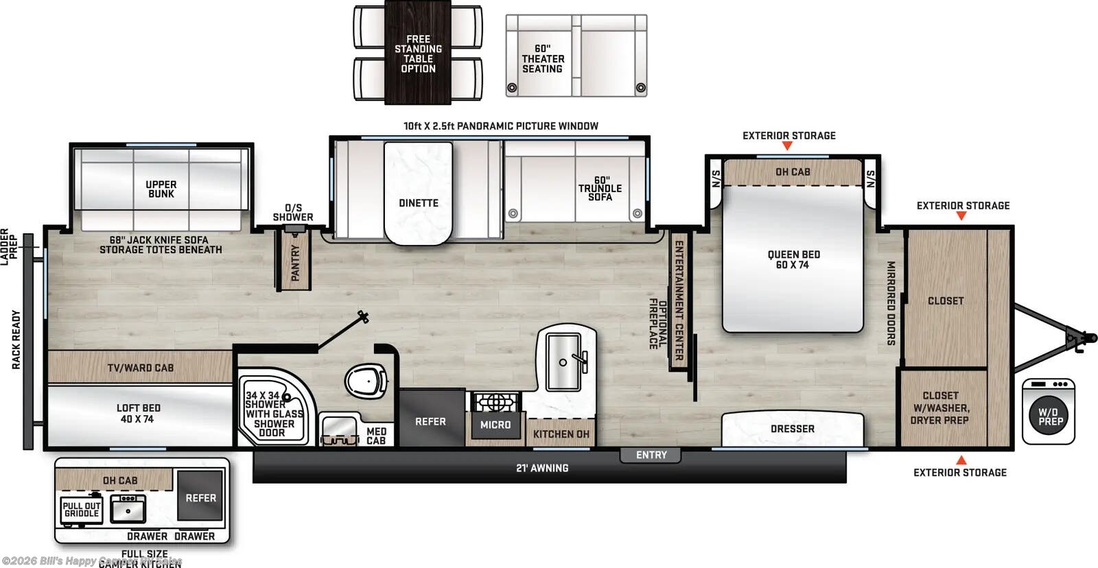 Floorplan of 2026 Coachmen Catalina Legacy Edition 343BHTS