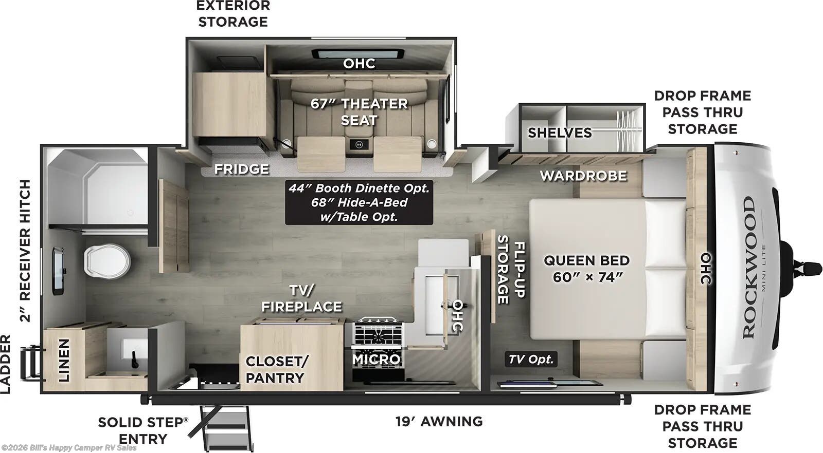 Floorplan of 2026 Forest River Rockwood Mini Lite 2511S