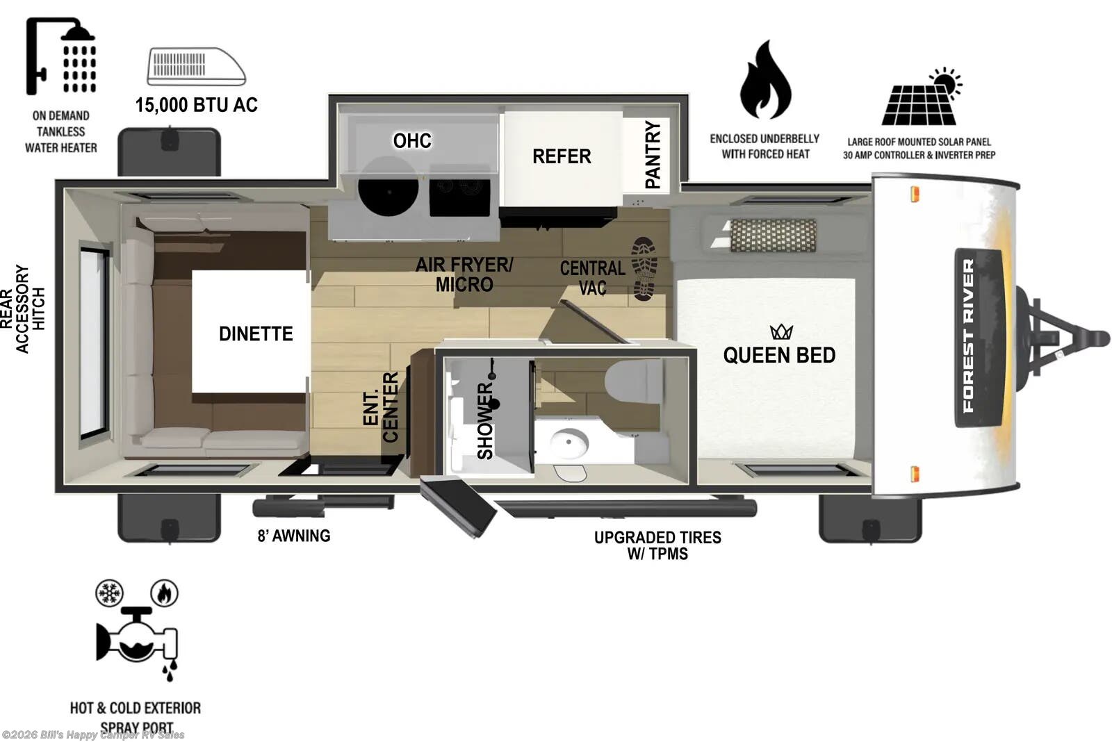 Floorplan of 2026 Forest River R-Pod RP-190