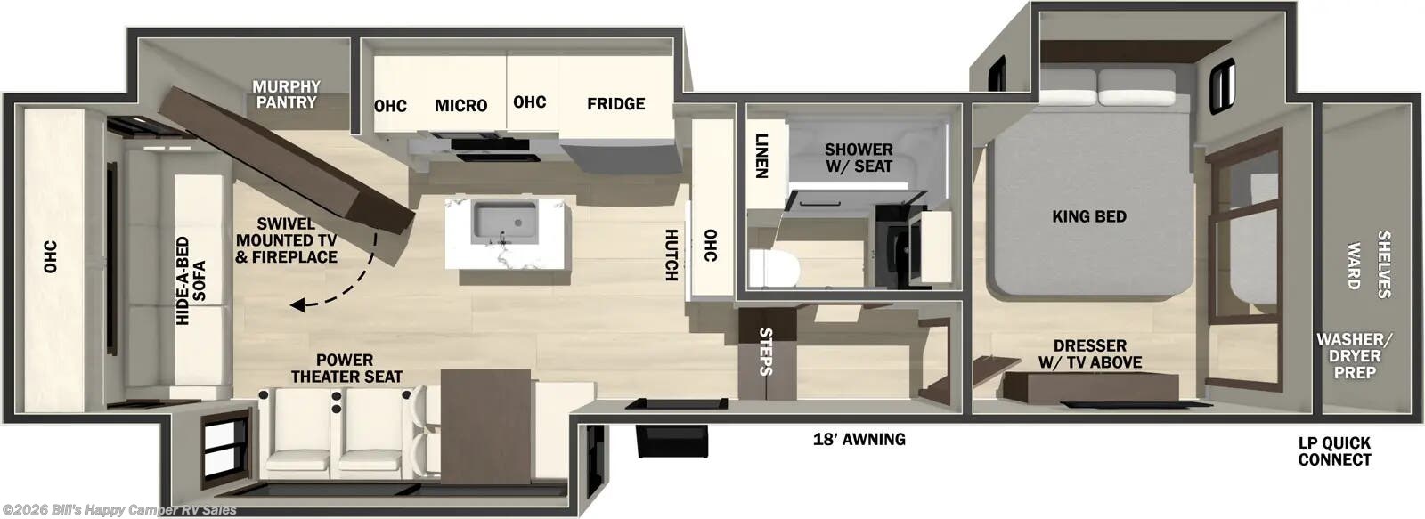 Floorplan of 2026 Forest River Cedar Creek 29RL