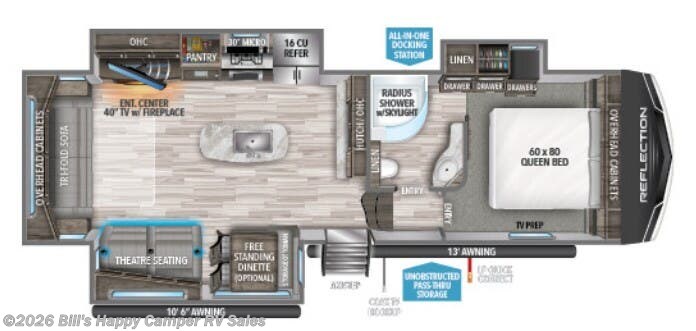 Floorplan of 2022 Grand Design Reflection 303RLS