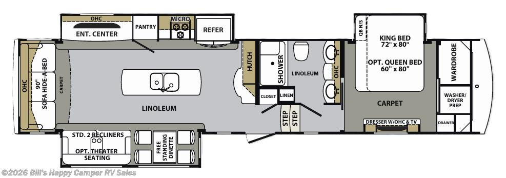 Floorplan of 2017 Forest River Cardinal 3456RL