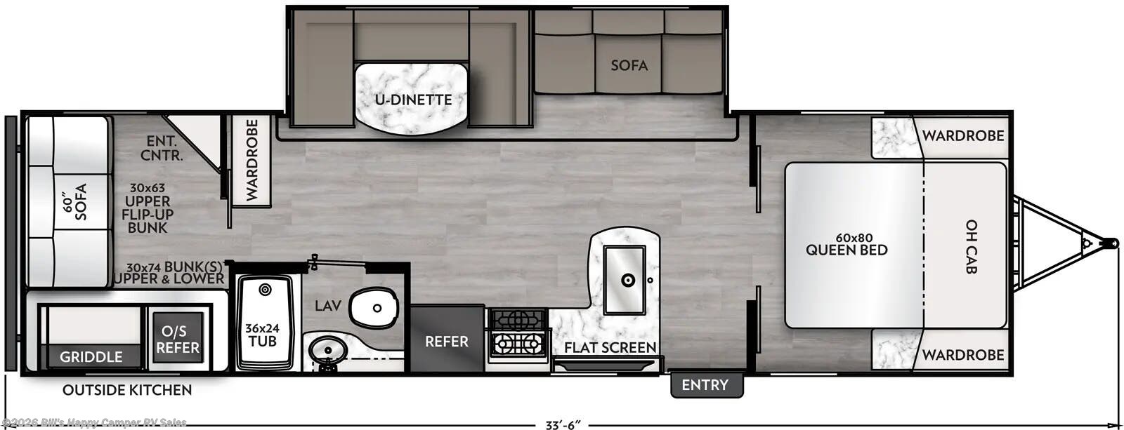 Floorplan of 2026 Coachmen Apex Ultra-Lite 291TBSS
