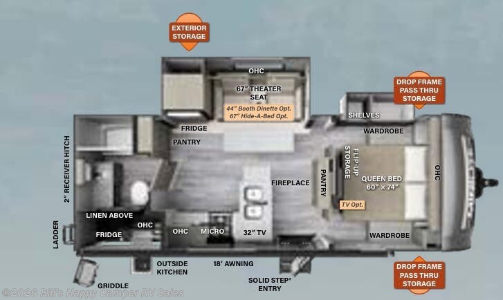 Floorplan of 2023 Forest River Rockwood Mini Lite 2513S