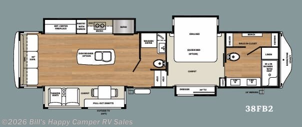 Floorplan of 2020 Forest River Riverstone Legacy 38FB2