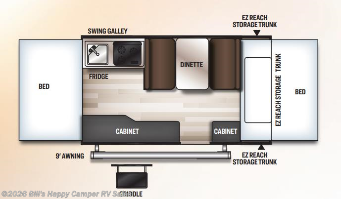 Floorplan of 2021 Forest River Rockwood Freedom 1940F