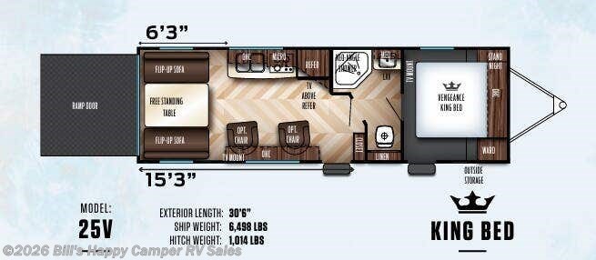 Floorplan of 2017 Forest River Vengeance 25V