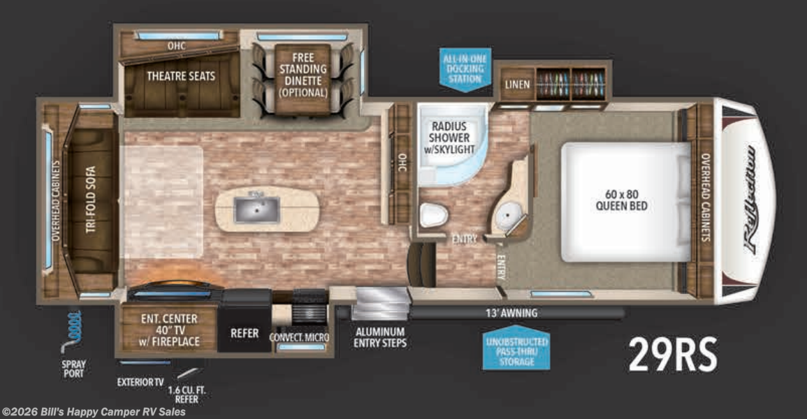 Floorplan of 2017 Grand Design Reflection 29RS