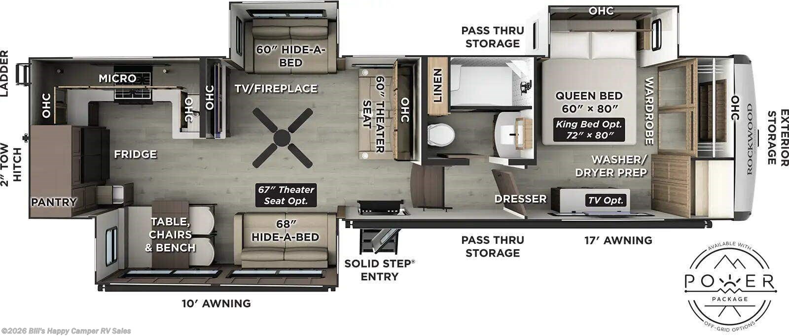 Floorplan of 2027 Forest River Rockwood Signature 371RK