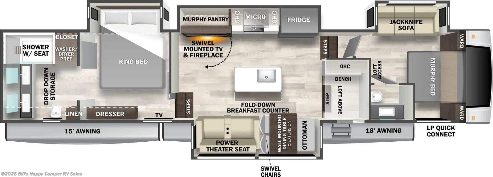 Floorplan of 2027 Forest River Cedar Creek 381MUD