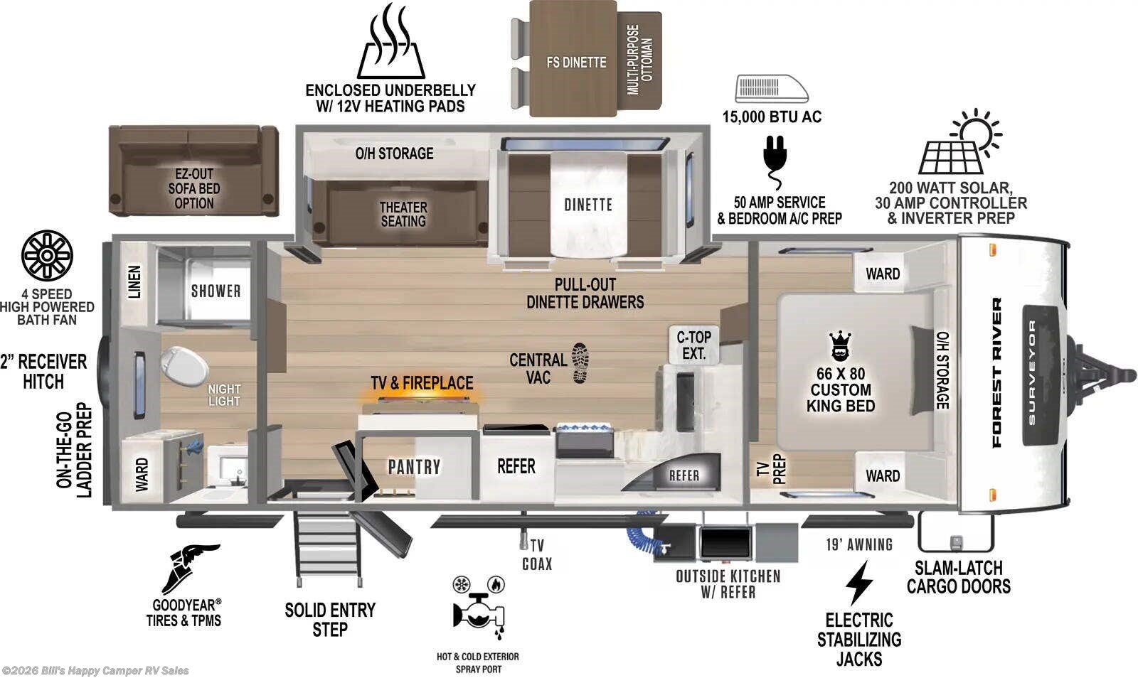 Floorplan of 2026 Forest River Grand Surveyor 267RBSS