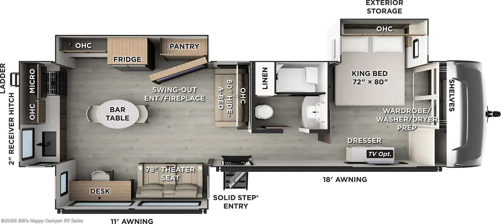 Floorplan of 2027 Forest River Rockwood Signature 8393RK