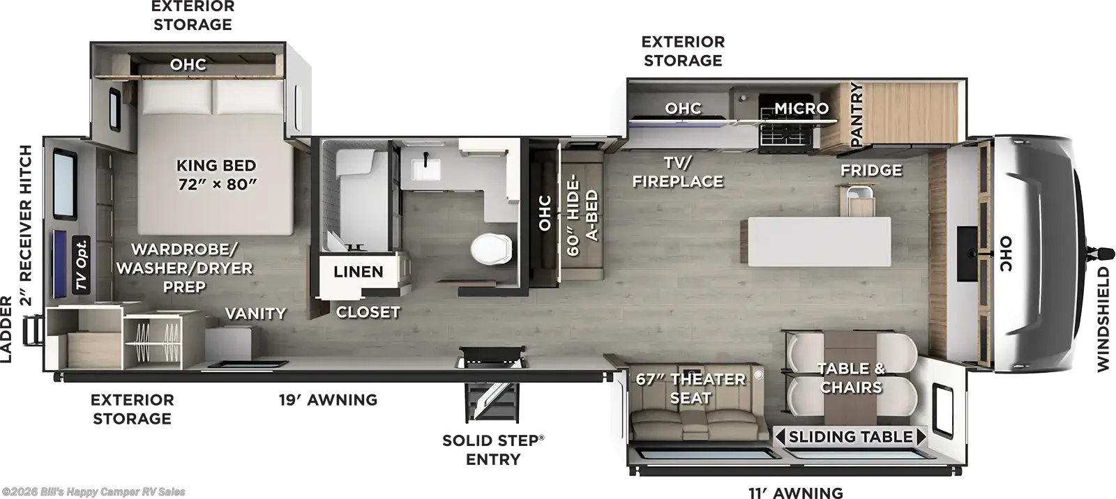 Floorplan of 2027 Forest River Rockwood Signature 8391FK