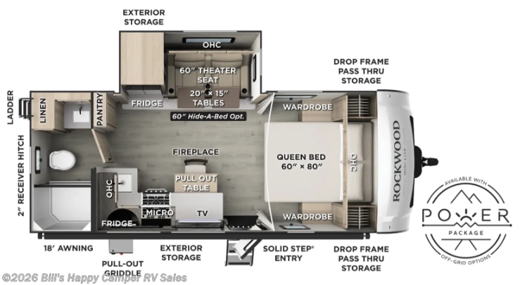 Floorplan of 2027 Forest River Rockwood Mini Lite 2213S