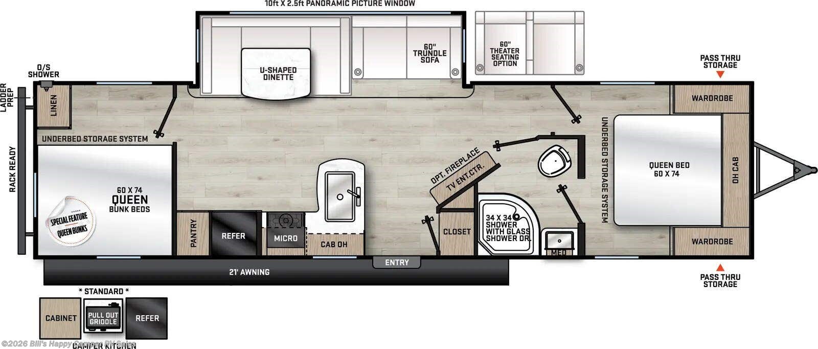 Floorplan of 2027 Coachmen Catalina Legacy Edition 293TQBSCK