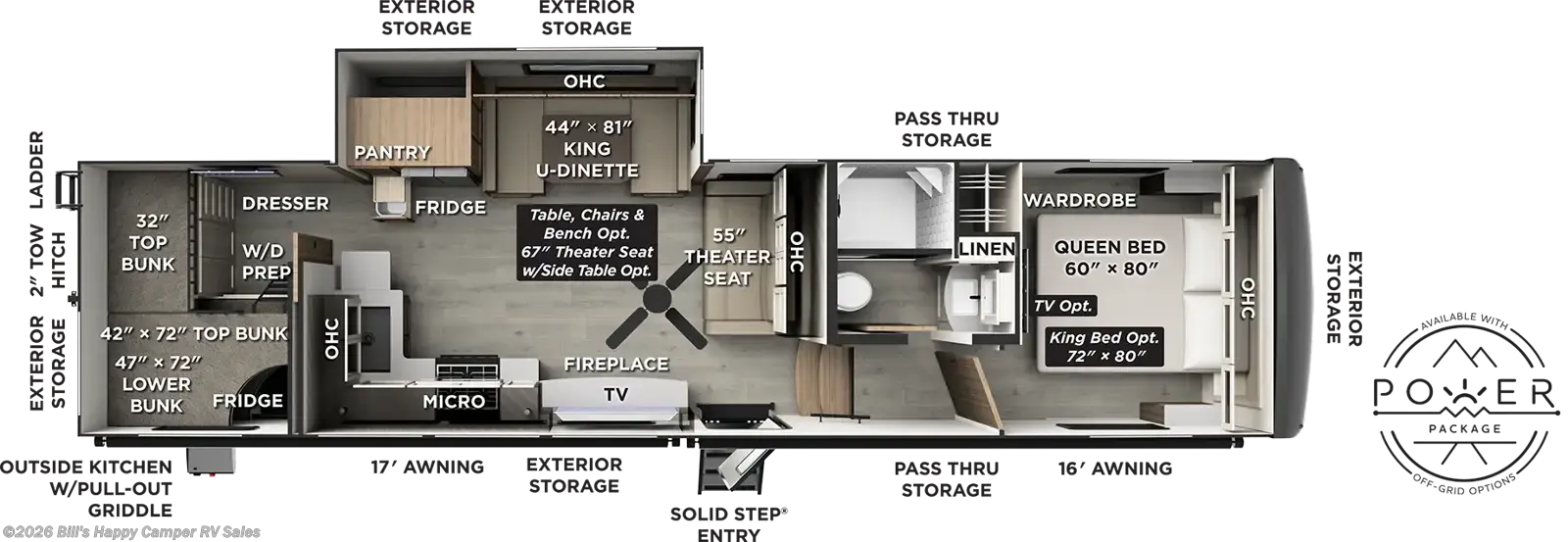 Floorplan of 2027 Forest River Rockwood Signature R374DBH
