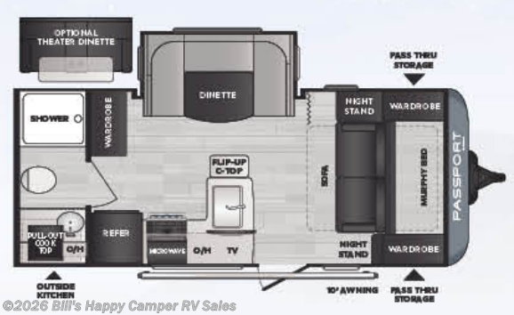 Floorplan of 2022 Keystone Passport 189RBWE