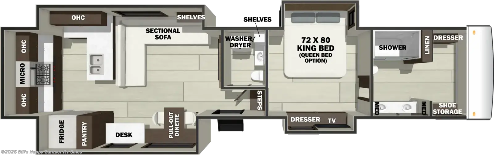 Floorplan of 2027 Forest River RiverStone 43BFC