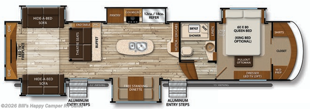 Floorplan of 2016 Grand Design Solitude 375RE