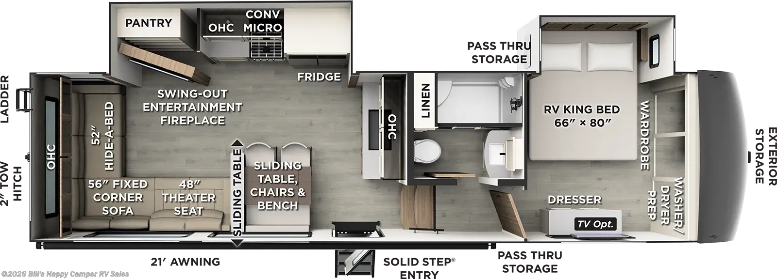 2027 Forest River Rockwood Signature 332SRL - New Fifth Wheel For Sale by Bill's Happy Camper RV Sales in Mill Hall, Pennsylvania features Medicine Cabinet, Black Tank Flush, Screen Door, Converter, Overhead Cabinetry