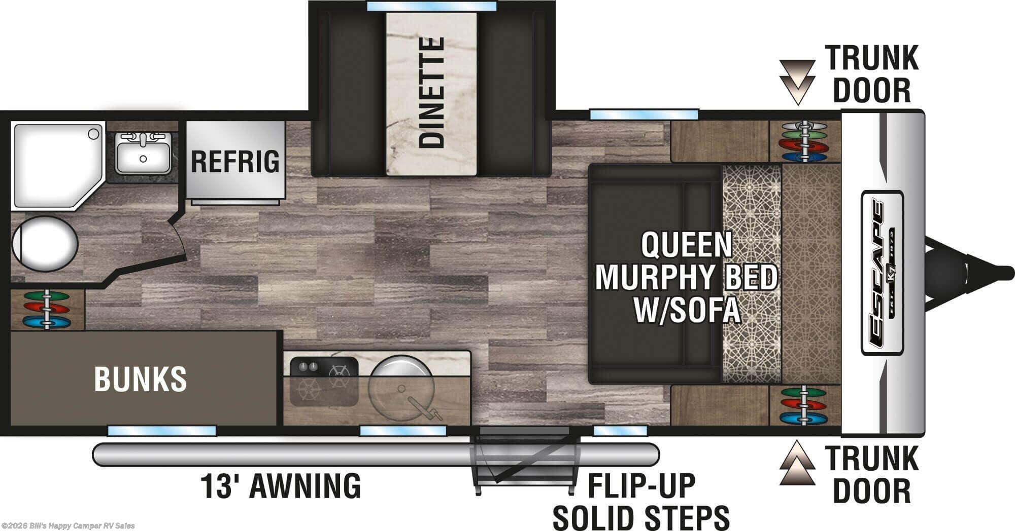 Floorplan of 2020 K-Z Escape E201BH