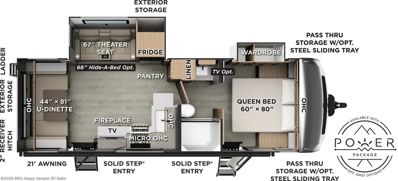 Floorplan of 2027 Forest River Rockwood Ultra Lite 2618RD