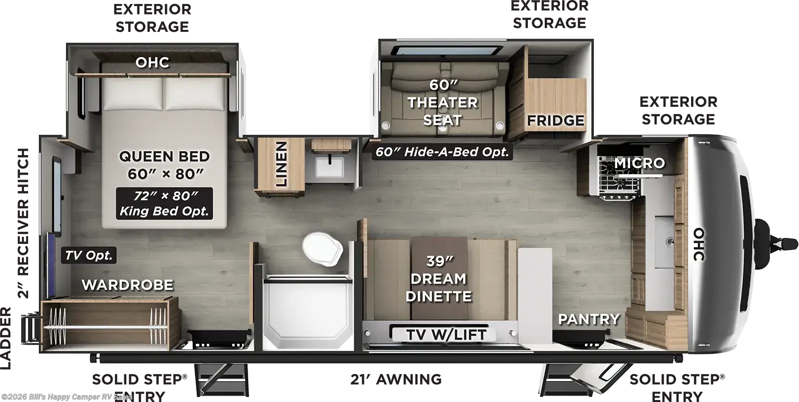 Floorplan of 2027 Forest River Rockwood Ultra Lite 2619FK