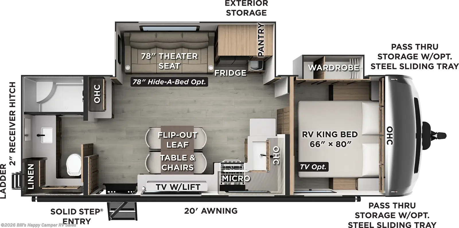 2027 Forest River Rockwood Ultra Lite 2621RB - New Travel Trailer For Sale by Bill's Happy Camper RV Sales in Mill Hall, Pennsylvania features Stove Cover, Skylight, Enclosed Water Tank, Solar Panel, Spare Tire Kit