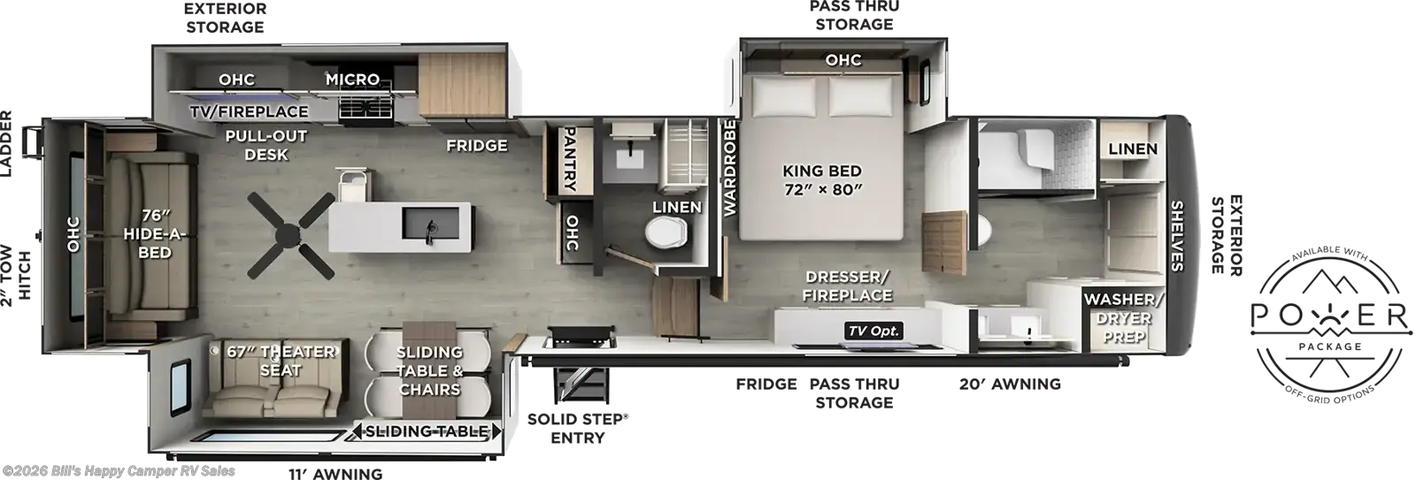 Floorplan of 2027 Forest River Rockwood Signature 401SFB