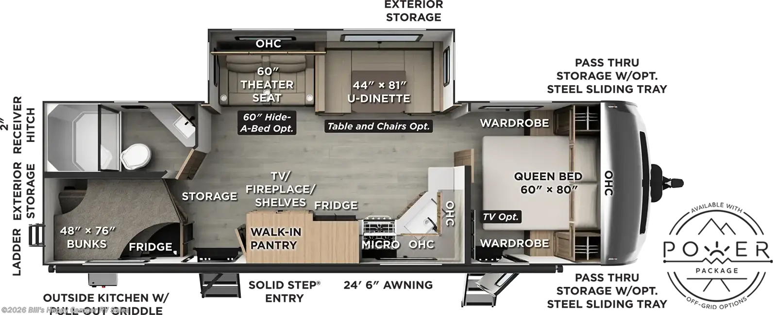 Floorplan of 2027 Forest River Rockwood Ultra Lite 2706BH