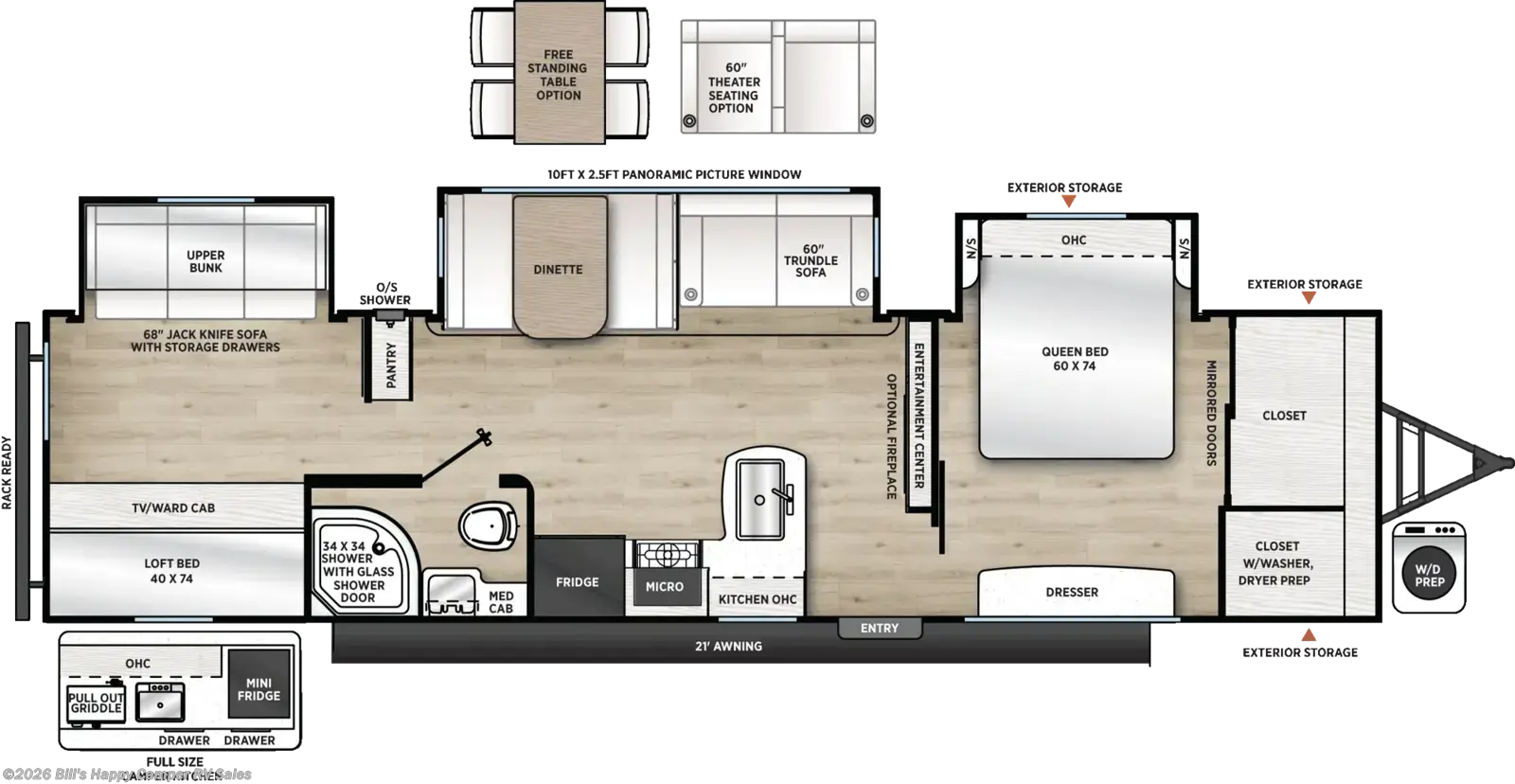 Floorplan of 2027 Coachmen Catalina Legacy Edition 343BHTS
