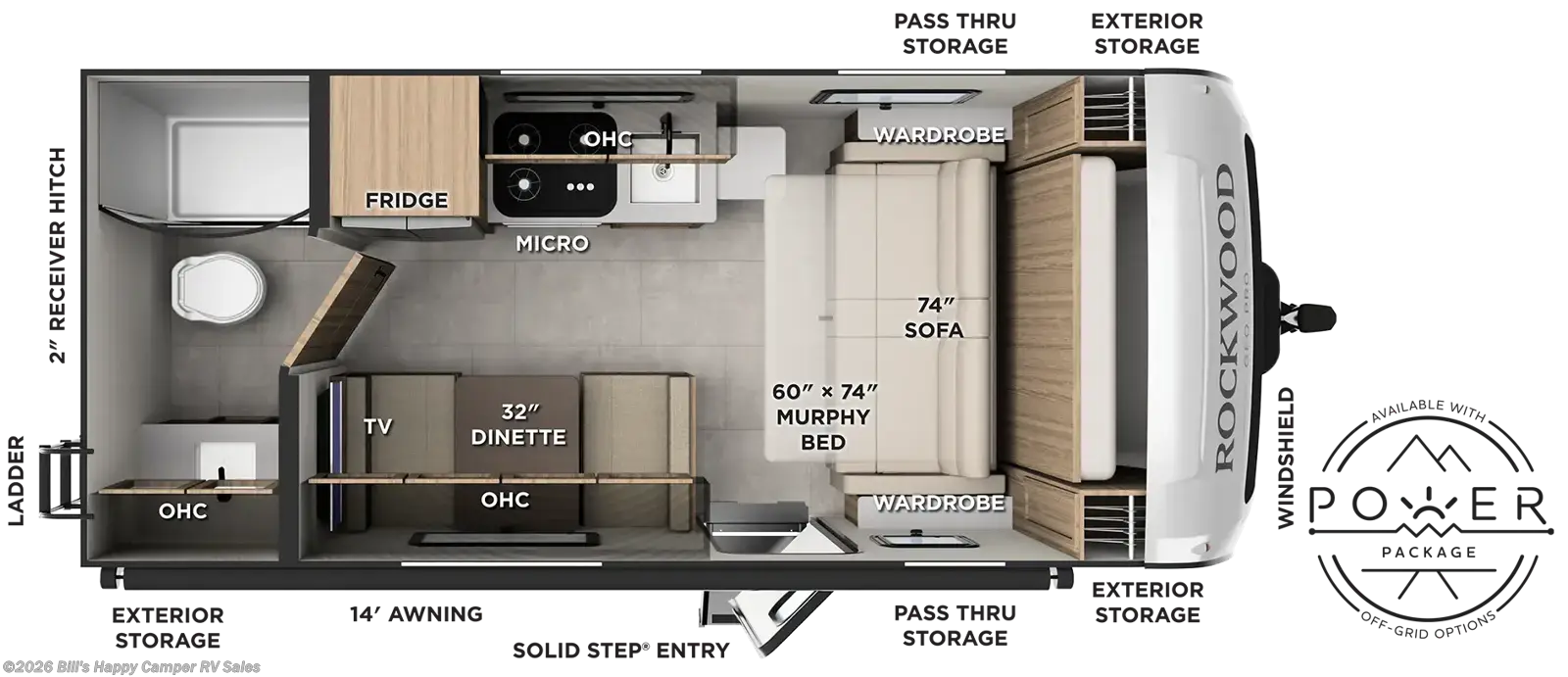 Floorplan of 2027 Forest River Rockwood Geo Pro G19FDT