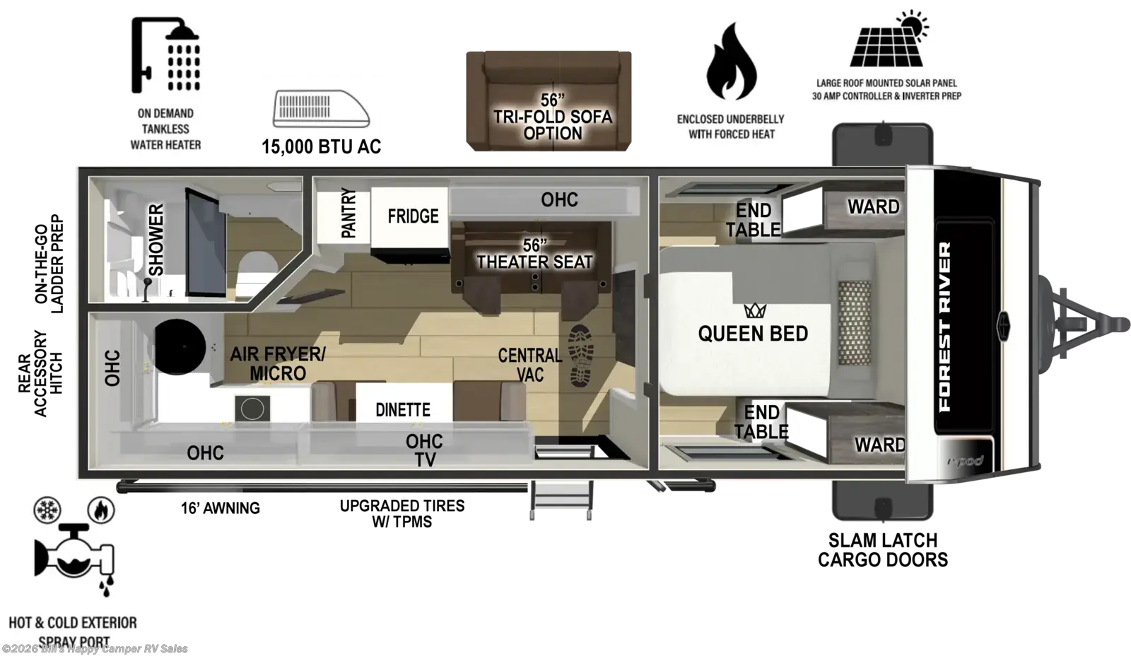 Floorplan of 2027 Forest River R-Pod 205