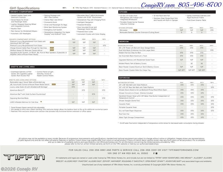 2027 GH1 by Tiffin from Conejo RV in Thousand Oaks, California