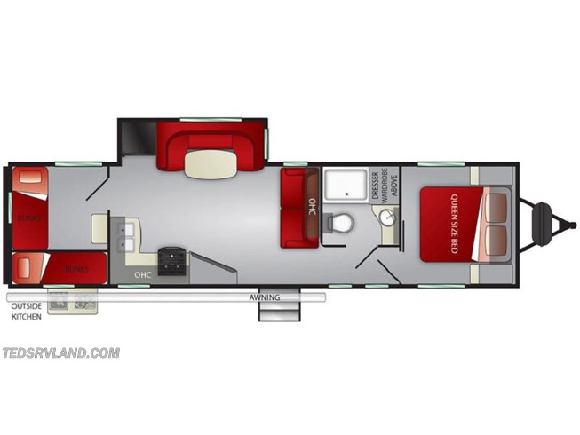 2020 Cruiser RV Shadow Cruiser Ultra-Lite SC329QBS floorplan image