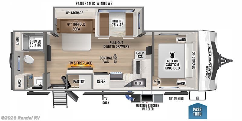 Floorplan of 2025 Forest River Grand Surveyor 267RBSS