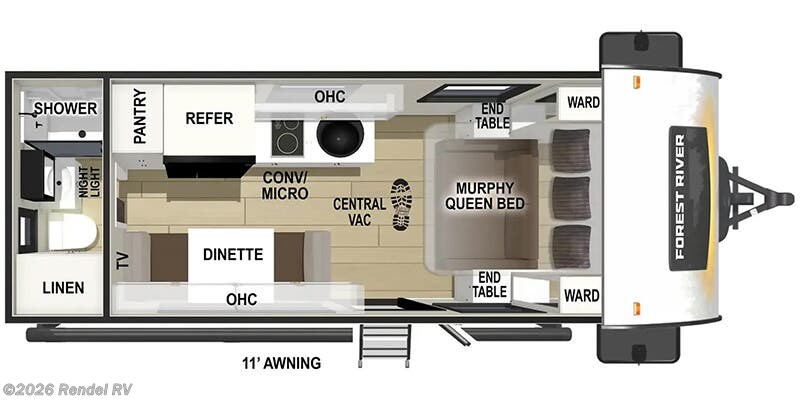 Floorplan of 2026 Forest River R-Pod RP-192