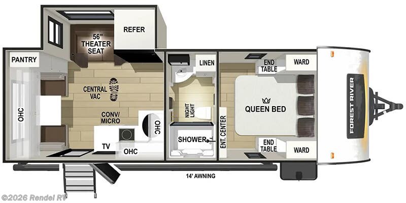 Floorplan of 2025 Forest River R-Pod RP-198