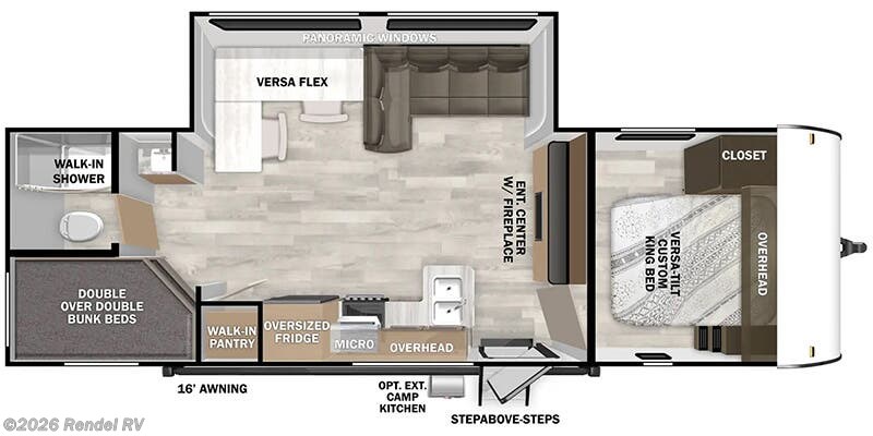 Floorplan of 2025 Forest River Salem 28DBUD